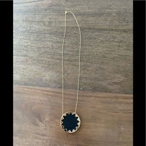 House of Harlow 1960 Sunburst pendant gold and leather necklace